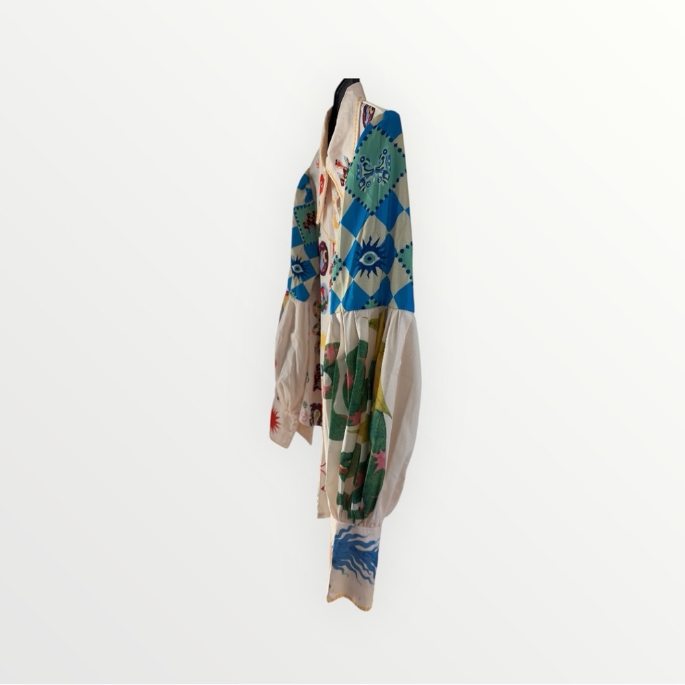 Whimsical Print Button Front Blouse - image 5